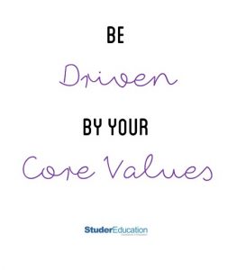 Be driven by your core values