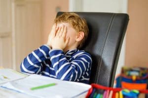 Child struggles with homework