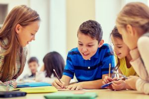 Students connecting and working together