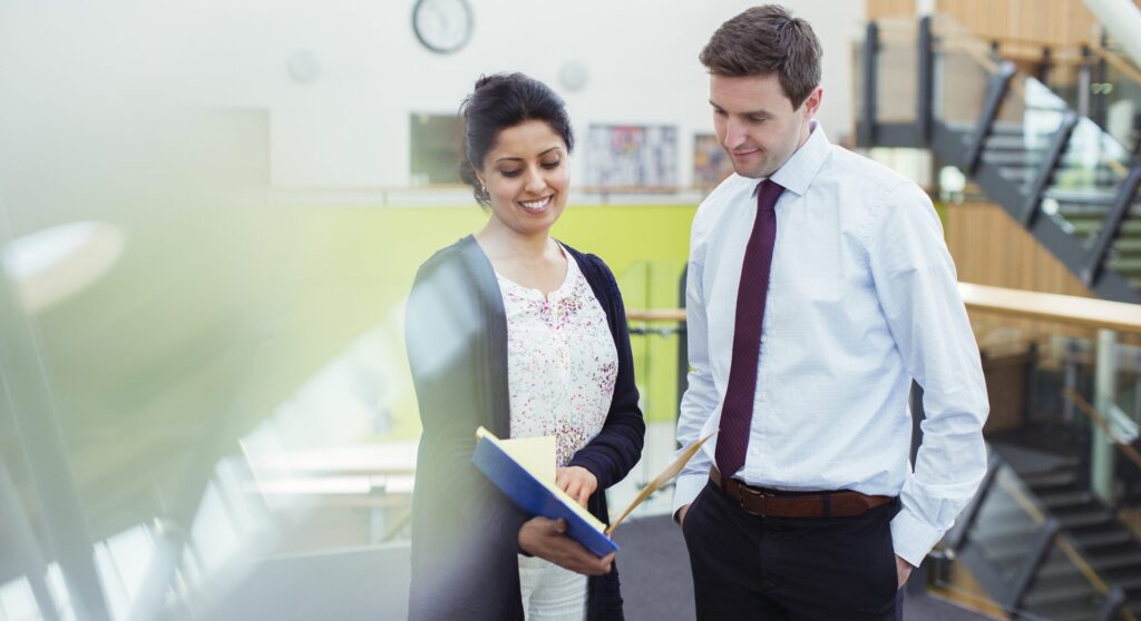 teacher and principal