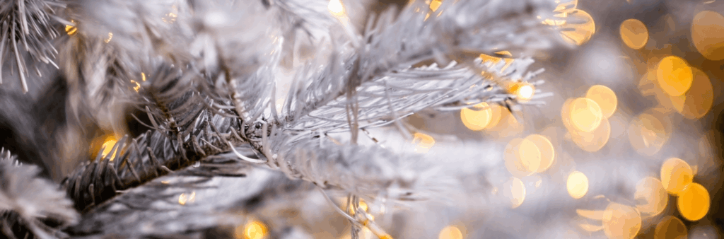 Holiday tree branch with lights